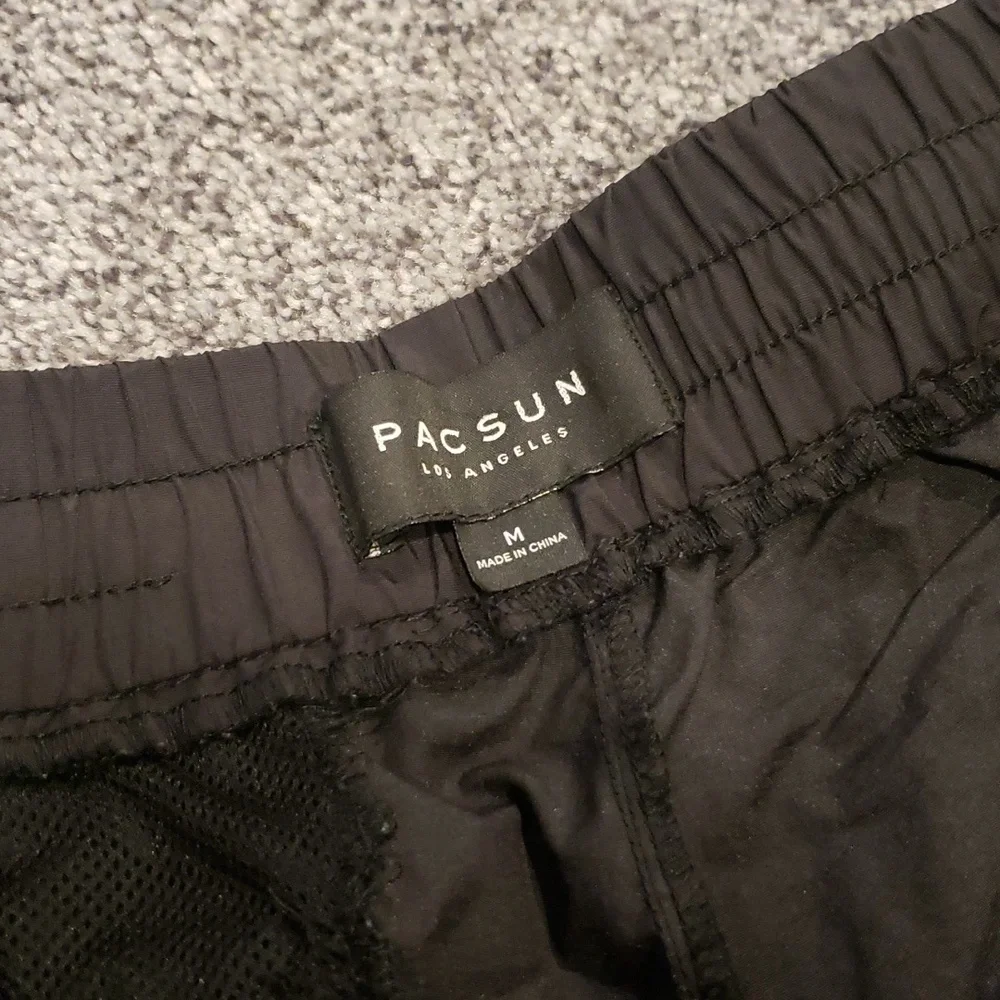 Men's Black Athletic Jogger Pants with Red Trim